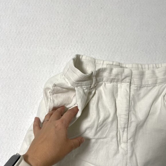 Abercrombie & Fitch Linen Blend Pleated Wide-Leg Pant Trousers White size Medium - Picture 5 of 7